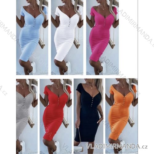Langes Chiffon-Kurzarmkleid für Damen (S/M ONE SIZE) ITALIAN FASHION IMWGM23456