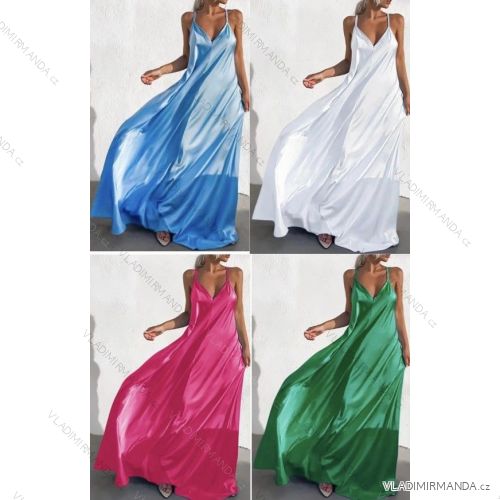 Langes Sommerkleid mit Trägern für Damen (S/M EINHEITSGRÖSSE) ITALIAN FASHION IMWB23297