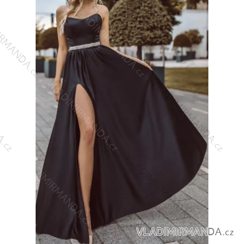Langes Chiffon-Kurzarmkleid für Damen (S/M ONE SIZE) ITALIAN FASHION IMWGS231048