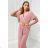 Jumpsuit mit einem dekorativen Taillengürtel in Puderrosa