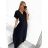 Langes Chiffon-Kurzarmkleid für Damen (S/M ONE SIZE) ITALIAN FASHION IMWGM23456