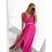 Elegantes Abendkleid für Damen mit Trägern (S/M ONE SIZE) ITALIAN FASHION IMM22fs52571/DR dunkelrosa