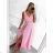 Elegantes Abendkleid für Damen mit Trägern (S/M ONE SIZE) ITALIAN FASHION IMM22fs52571/DR dunkelrosa