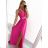 Elegantes Abendkleid für Damen mit Trägern (S/M ONE SIZE) ITALIAN FASHION IMM22fs52571/DR dunkelrosa