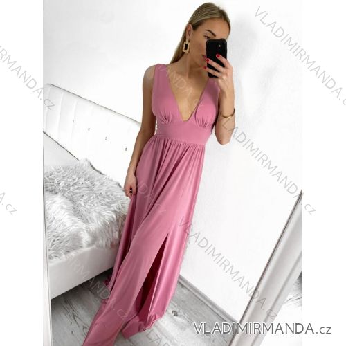 Trägerloses langes Partykleid für Damen (S/M EINHEITSGRÖSSE) ITALIAN FASHION IMPBB23B22631/DU S/M rosa
