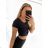 Top/Croptop Sport Kurzarm Damen (S/M ONE SIZE) ITALIAN FASHION IMPHD234108