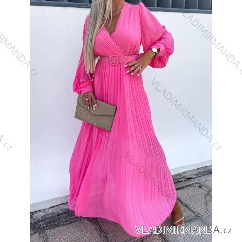 Langes Chiffon-Kurzarmkleid für Damen (S/M ONE SIZE) ITALIAN FASHION IMWGM23456