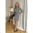 Damen Plus Size (42-46) langes elegantes ärmelloses Partykleid POLISH FASHION PMLBC23265-10 grau 34