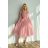 Damen Plus Size (42-46) langes elegantes ärmelloses Partykleid POLISH FASHION PMLBC23265-10 pink 34