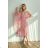 Damen Plus Size (42-46) langes elegantes ärmelloses Partykleid POLISH FASHION PMLBC23265-10 pink 34