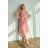 Damen Plus Size (42-46) langes elegantes ärmelloses Partykleid POLISH FASHION PMLBC23265-10 pink 34