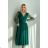 Damen Plus Size (42-46) langes elegantes ärmelloses Partykleid POLISH FASHION PMLBC23265-10 dunkelgrün 34
