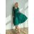Damen Plus Size (42-46) langes elegantes ärmelloses Partykleid POLISH FASHION PMLBC23265-10 dunkelgrün 34