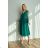 Damen Plus Size (42-46) langes elegantes ärmelloses Partykleid POLISH FASHION PMLBC23265-10 dunkelgrün 34