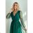 Damen Plus Size (42-46) langes elegantes ärmelloses Partykleid POLISH FASHION PMLBC23265-10 dunkelgrün 34