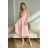 Damen Plus Size (42-46) langes elegantes ärmelloses Partykleid POLISH FASHION PMLBC23265-10 hellrosa 34