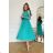 Damen Plus Size (42-46) langes elegantes ärmelloses Partykleid POLISH FASHION PMLBC23265-10 türkis 34