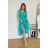Damen Plus Size (42-46) langes elegantes ärmelloses Partykleid POLISH FASHION PMLBC23265-10 türkis 34