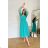 Damen Plus Size (42-46) langes elegantes ärmelloses Partykleid POLISH FASHION PMLBC23265-10 türkis 34