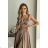 Damen Plus Size (42-46) langes elegantes ärmelloses Partykleid POLISH FASHION PMLBC23265-10 braun 34