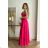 Damen Plus Size (42-46) langes elegantes ärmelloses Partykleid POLISH FASHION PMLBC23265-10 Fuchsie 38