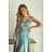 Damen Plus Size (42-46) langes elegantes ärmelloses Partykleid POLISH FASHION PMLBC23265-10 hellblau 40