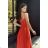 Damen Plus Size (42-46) langes elegantes ärmelloses Partykleid POLISH FASHION PMLBC23265-10 rot 40