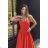 Damen Plus Size (42-46) langes elegantes ärmelloses Partykleid POLISH FASHION PMLBC23265-10 rot 40