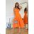 Damen Plus Size (42-46) langes elegantes ärmelloses Partykleid POLISH FASHION PMLBC23265-10 oranžová 36