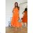 Damen Plus Size (42-46) langes elegantes ärmelloses Partykleid POLISH FASHION PMLBC23265-10 oranžová 36
