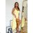 Damen Plus Size (42-46) langes elegantes ärmelloses Partykleid POLISH FASHION PMLBC23265-10 gelb 34