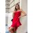Damen Plus Size (42-46) langes elegantes ärmelloses Partykleid POLISH FASHION PMLBC23265-10 rot 34