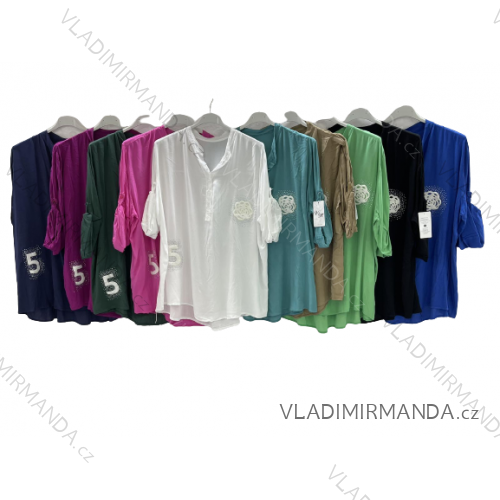 Tunika dlouhý rukáv dámská nadrozměr (3XL/4XL ONE SIZE) ITALSKÁ MÓDA IMWQ23126