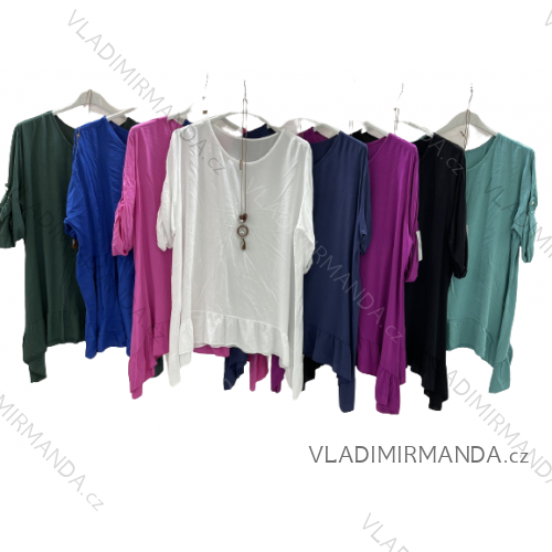 Tunika dlouhý rukáv dámská nadrozměr (3XL/4XL ONE SIZE) ITALSKÁ MÓDA IMWQ23126