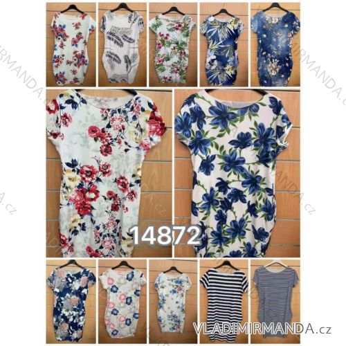 šaty klasik krátký rukáv dámské (S/M ONE SIZE) ITALSKÁ MÓDA IMM210152