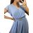 Kurzärmliges Hemdkleid für Damen (S / M ONE SIZE) ITALIAN FASHION IM422633