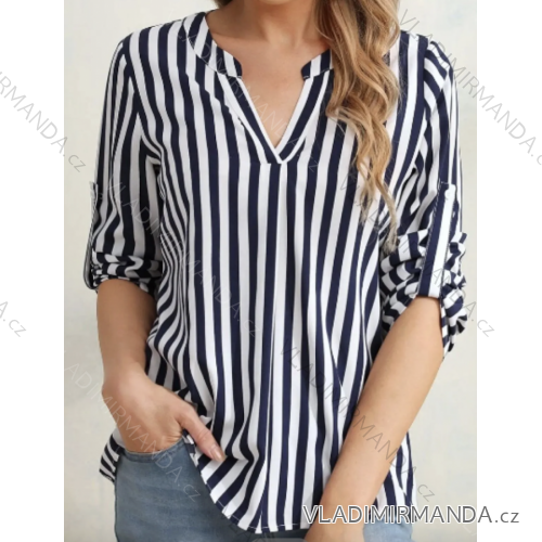 Tunika-Shirt, langärmelig, Damen, gestreift (S/M Einheitsgröße) ITALIAN FASHION IMPCF2336287