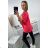 Baumwollbluse mit himbeerfarbener Tasche