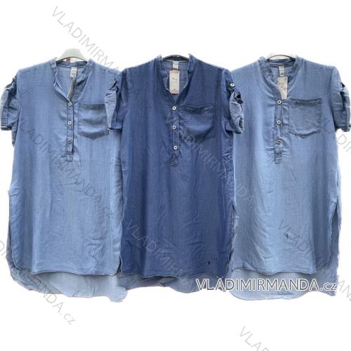 Übergroßes Kurzarm-Hemdkleid für Damen (S/M EINHEITSGRÖSSE) ITALIAN FASHION IMWCC231692