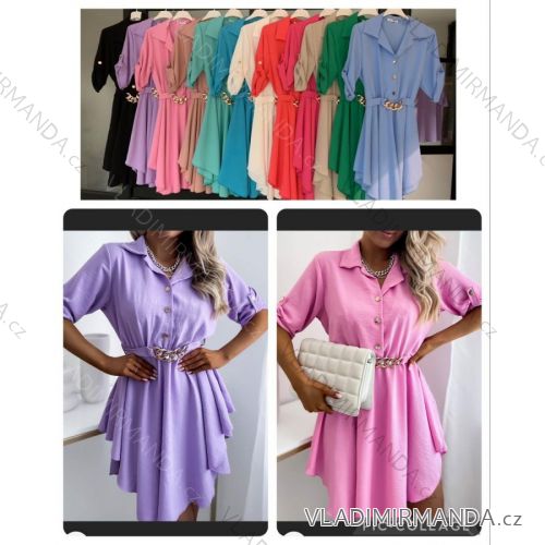 Kleid mit 3/4 Ärmeltasche für Damen (uni sl) ITALIAN Fashion IM3181746