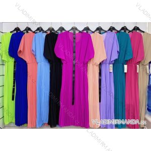 Langes Chiffon-Gürtelkleid für Damen mit kurzen Ärmeln (Einheitsgröße S/M/L) ITALIAN FASHION IMWGM231675