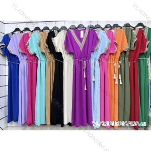 Langes Sommerkleid mit kurzen Ärmeln für Damen (Einheitsgröße S/M) ITALIAN FASHION IMWGM231676