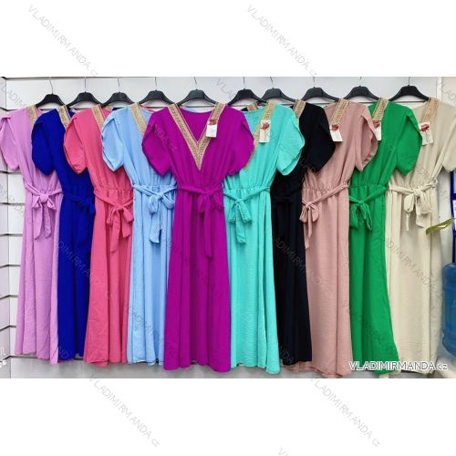 Sommerkleid mit kurzen Ärmeln für Damen (Einheitsgröße S/M) ITALIAN FASHION IMWGM231677
