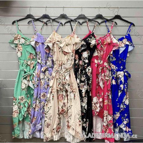 Langes Sommerkleid mit Trägern für Damen (S/M EINHEITSGRÖSSE) ITALIAN FASHION IMWGS231746