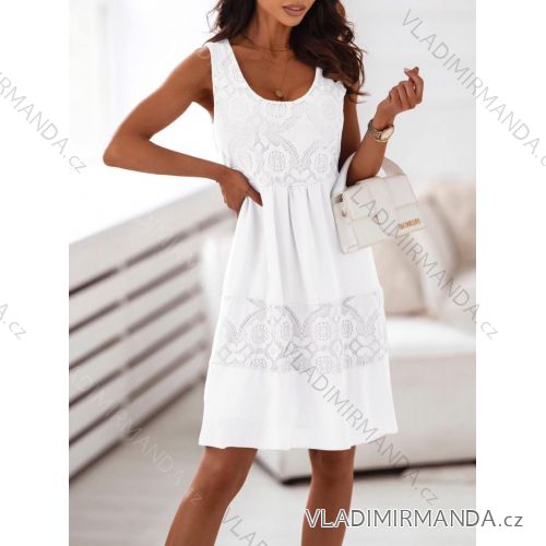 Sommer trägerloses Kleid mit Applikation für Frauen (UNI S / M) ITALIAN FASHION IMD20414