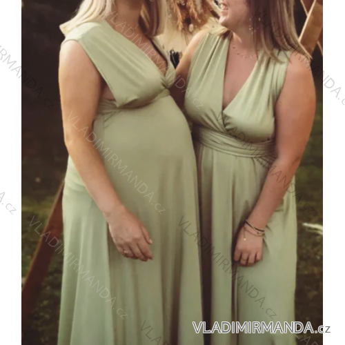 Langes trägerloses Sommerkleid aus Satin für Damen (S / M / L ONE SIZE) ITALIAN FASHION IMM22694