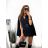 Elegantes langärmliges Kleid mit Gürtel für Damen (Einheitsgröße S/M) ITALIAN FASHION IMM23UN6139 S/M schwarz