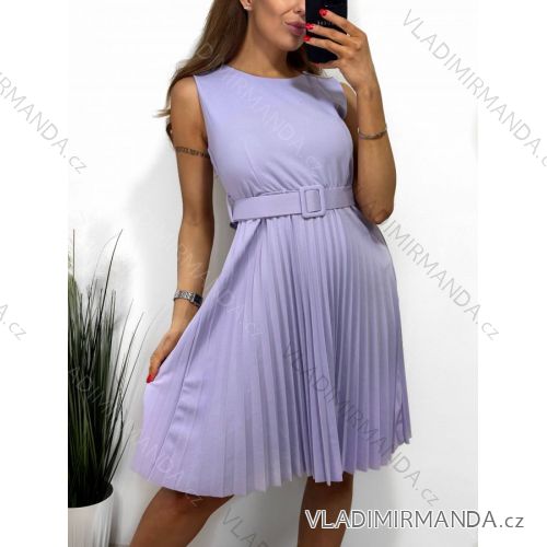 Elegantes, ärmelloses Partykleid für Damen mit Faltengürtel (S/M EINHEITSGRÖSSE) ITALIAN FASHION IMPSH2310594A