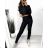 Damen-Set aus Leggings und Kapuzenpullover mit Reißverschluss (Einheitsgröße S/M) ITALIAN FASHION IMWB23090