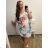 Šaty s páskem krátký rukáv dámské nadrozměr (XL/2XL ONE SIZE) ITALSKÁ MÓDA IMBM23019